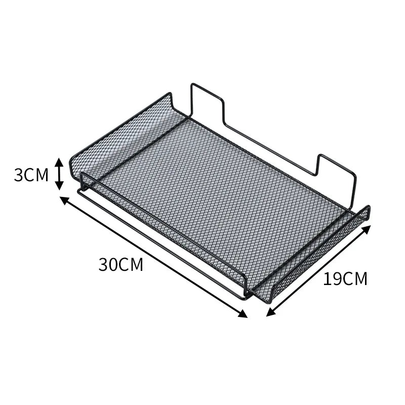 Under-Desk Cable Management Tray – No-Drill Steel Wire Organizer Rack & Storage Shelf