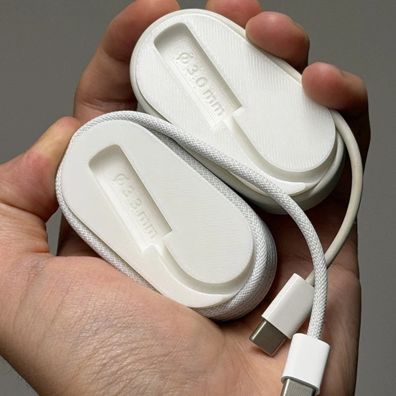 2-Piece Portable Cable Organizer - Anti-Tangle Cord Winders for iPhone, Travel & Desktop Use