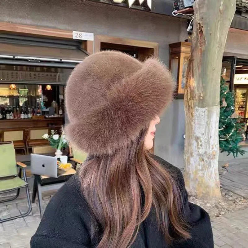 Mongolian Hat for Women β Cotton, Warm, Eye-Catching, Versatile Ear Protection, Water-Resistant Plush Basin Hat