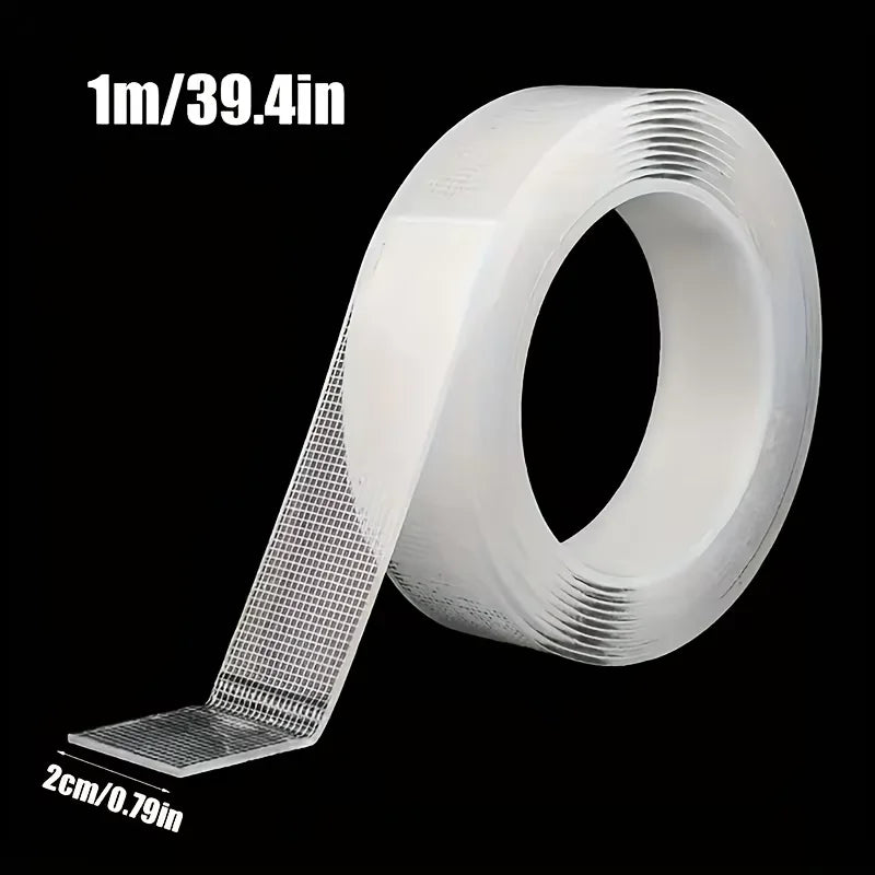 Heavy Duty Nano Double-Sided Tape - Transparent Waterproof Removable Strong Adhesive Mounting Tape for Home & Office