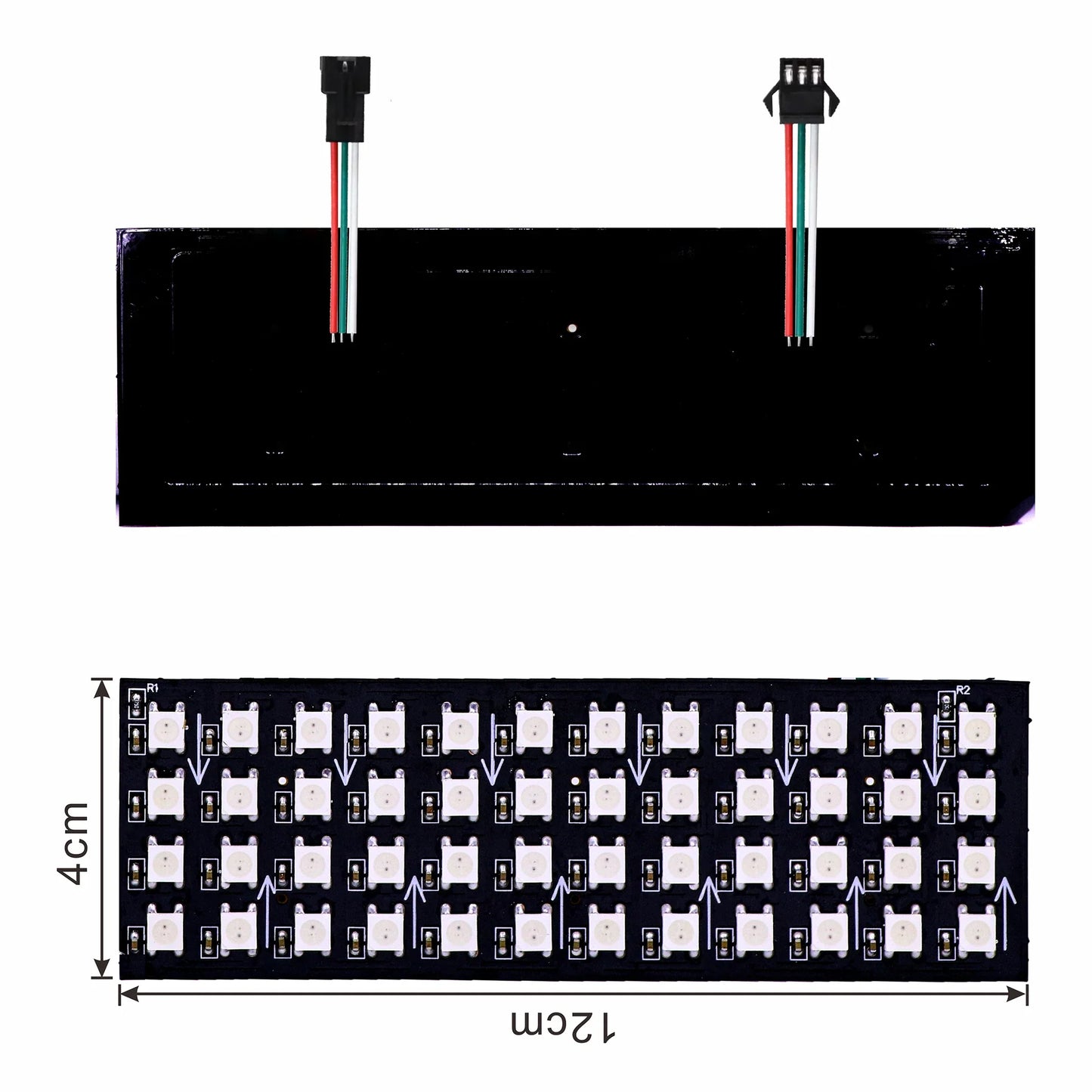 WS2812B RGB LED Pixel Display – 4x12, 8x8, 16x16, 8x32 Individually Addressable, Flexible Programmable 5V Screen