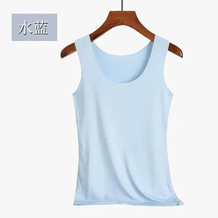 2025 Women’s Ice Silk Tank Top - Seamless Breathable Slim Fit Camisole Sleeveless Vest Undershirt