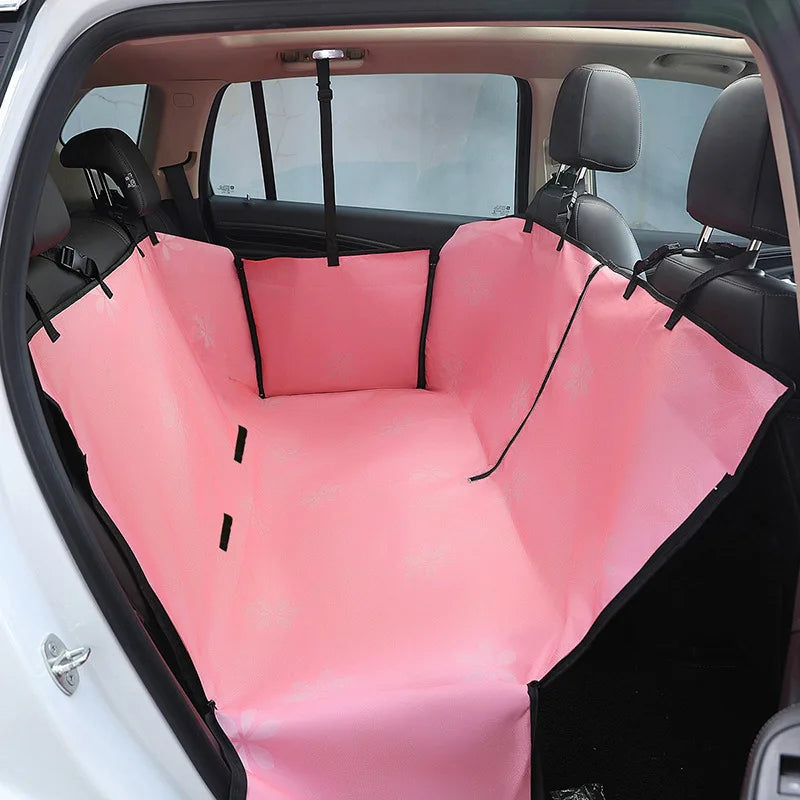 Waterproof Dog Car Seat Cover - Pet Travel Hammock Mat for Small, Medium & Large Dogs with Rear Seat Protection