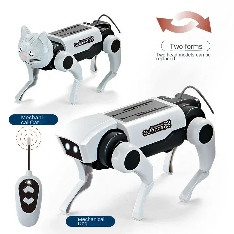 RC Robot Dog Building Kit - Remote Control DIY Mechanical Science Toy Set for Kids Boys Gift