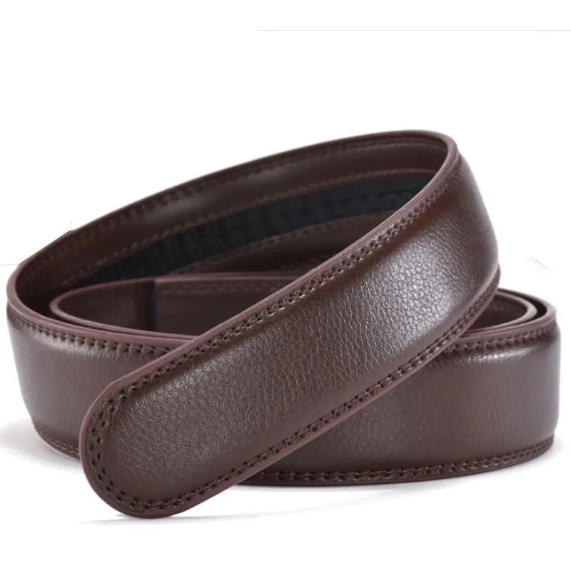 Men's Ratchet Leather Belt โ Adjustable Strap with Free Buckle Replacement for Cowboy Style