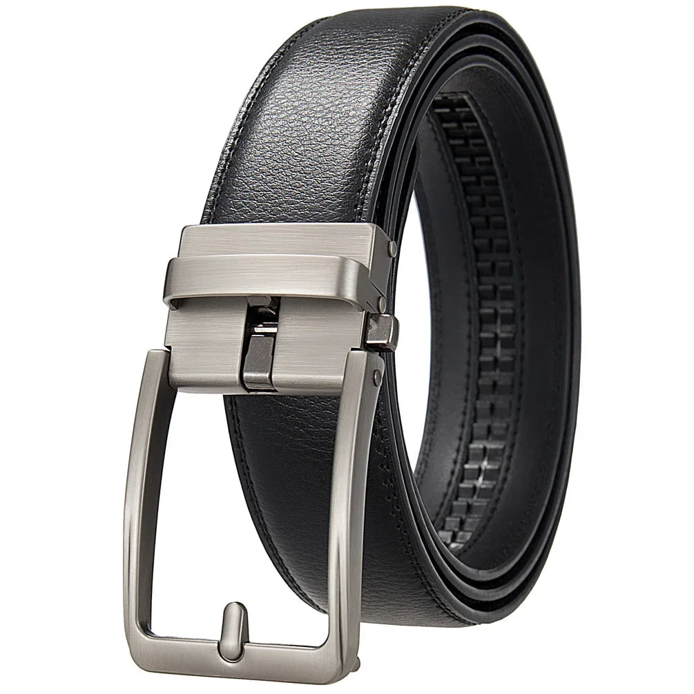 Click Belts for Men — Luxury Designer Genuine Leather Belt with Automatic Buckle, High-Quality Fashion Waist Strap