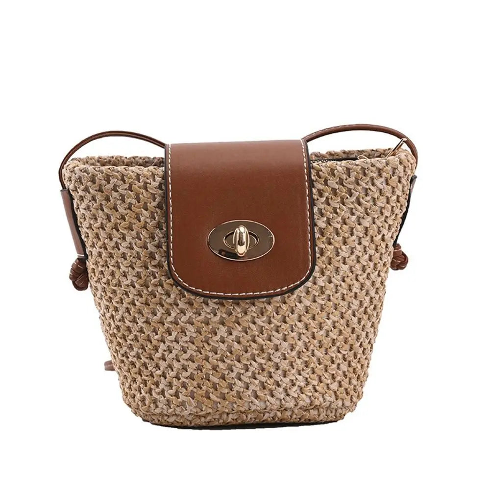 Mini Handmade Straw Bag – Casual Bohemian Crossbody Beach Bag for Women
