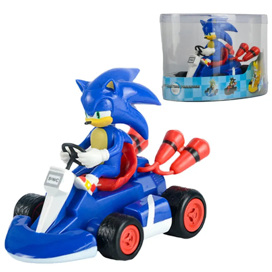 Anime Sonic the Hedgehog Pull Back Car Toy โ Cartoon Figure Model, Kids Gift, Party & Home Decoration