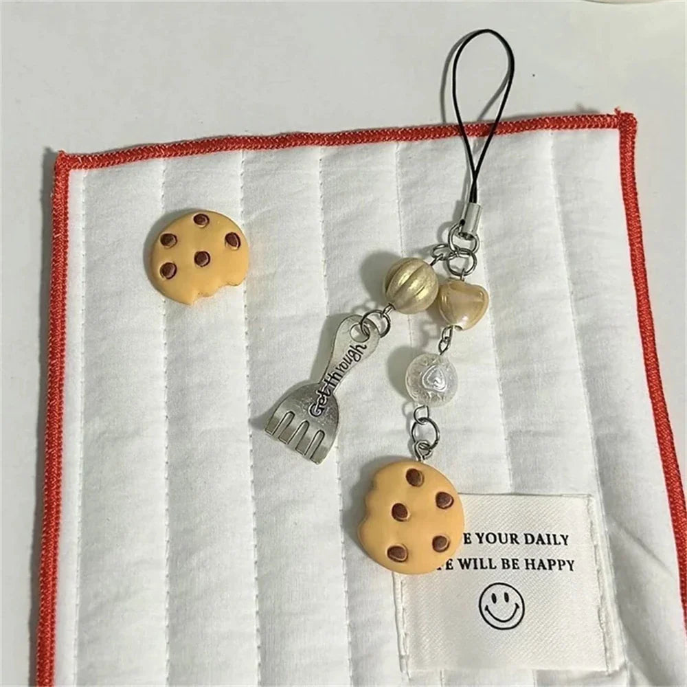 Cute 3D Strawberry Cake Phone Charm Strap β Cookie Pendant Lanyard Keycord for iPhone, Camera, Bag & Girls' Accessories