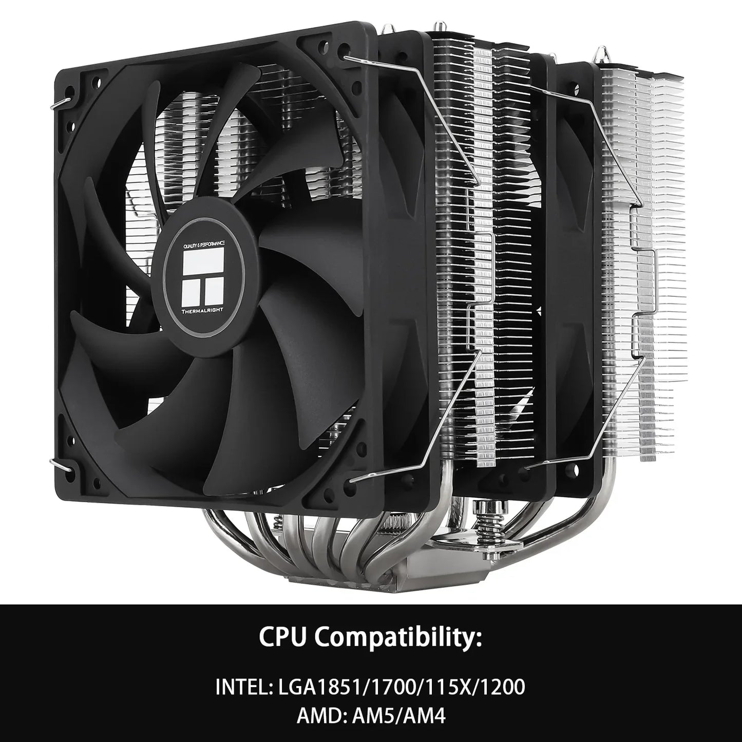 Thermalright Peerless Assassin 120 ARGB CPU Air Cooler – Digital Black Dual Tower High Performance Radiator for Intel LGA1851/1700/1200/115X & AMD AM4/AM5