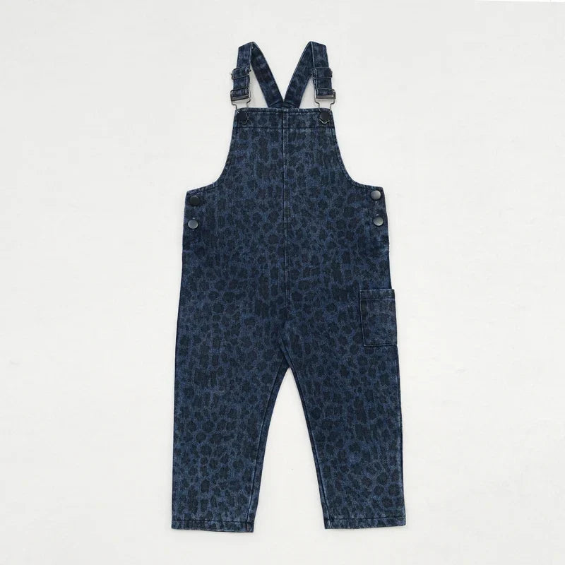 AW26 Denim Leopard Kids Clothing Collection - Boys Girls Dress Skirt Shirt Vest and Overalls Fashion Set