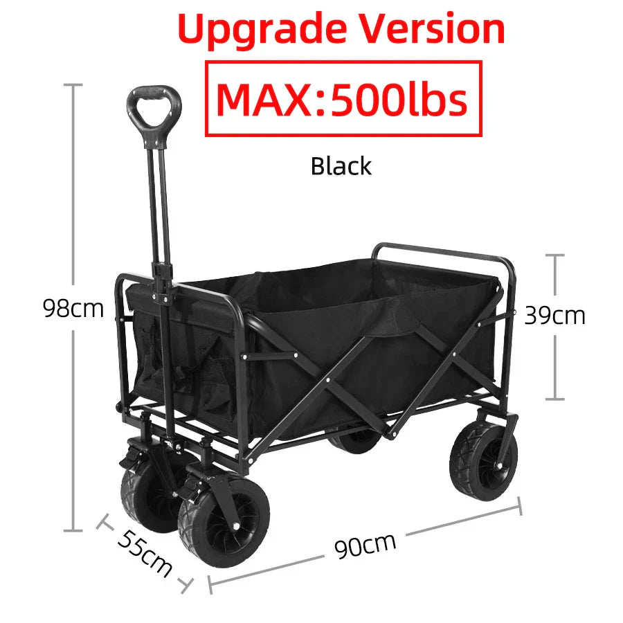 Heavy Duty Collapsible Folding Beach Wagon ā Large-Capacity Portable Utility Cart for Garden & Camping