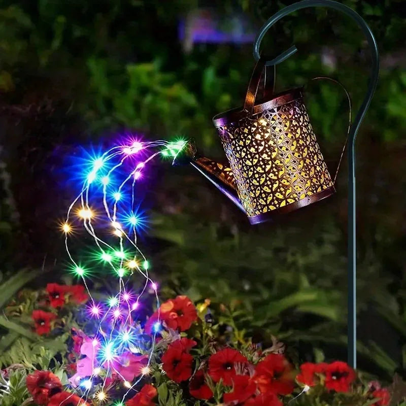 Retro Solar Watering Can Lantern - Waterproof Hanging Star LED Fairy Light for Garden Decor