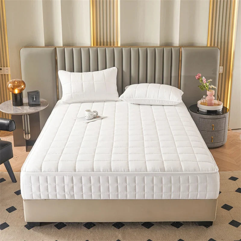 Six Sided Zipper Mattress Cover - Thick Quilted Fitted Mattress Protector Pad with Full Enclosure Customized Size