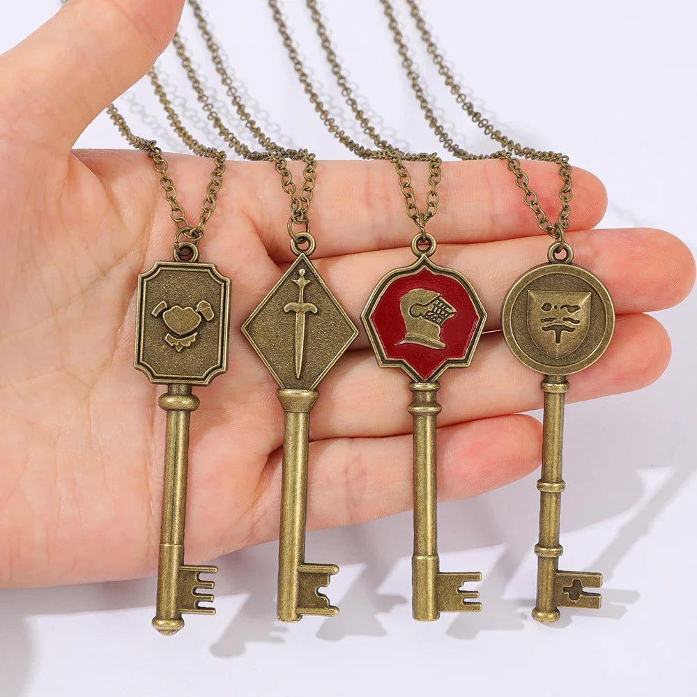 Resident Evil Style Pendant Necklace Set - 4 Vintage Collectible Fan Necklaces