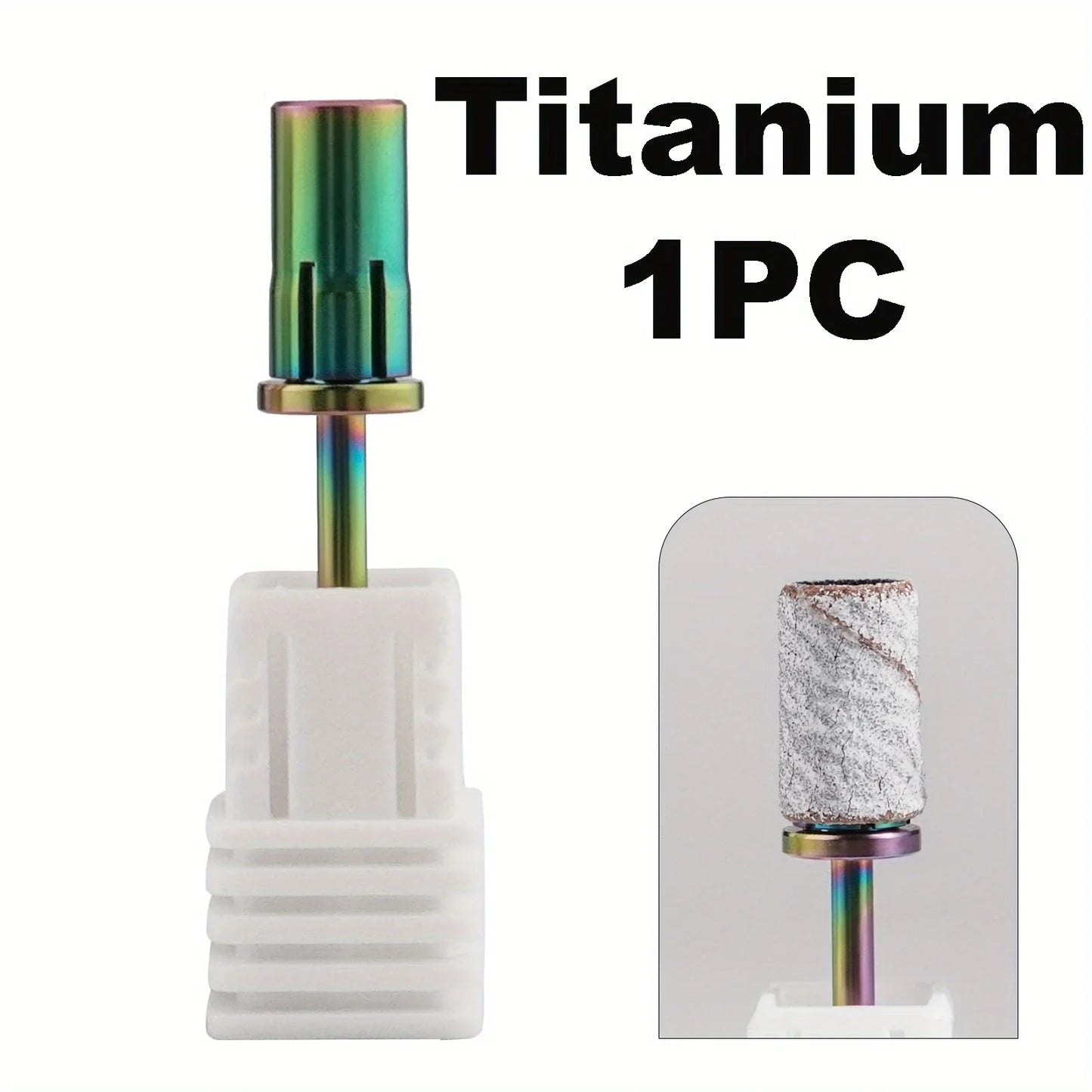 Nail Art Sanding Band Mandrel Bit - Titanium Grinding Head Shaft for Manicure and Pedicure Exfoliating Tools