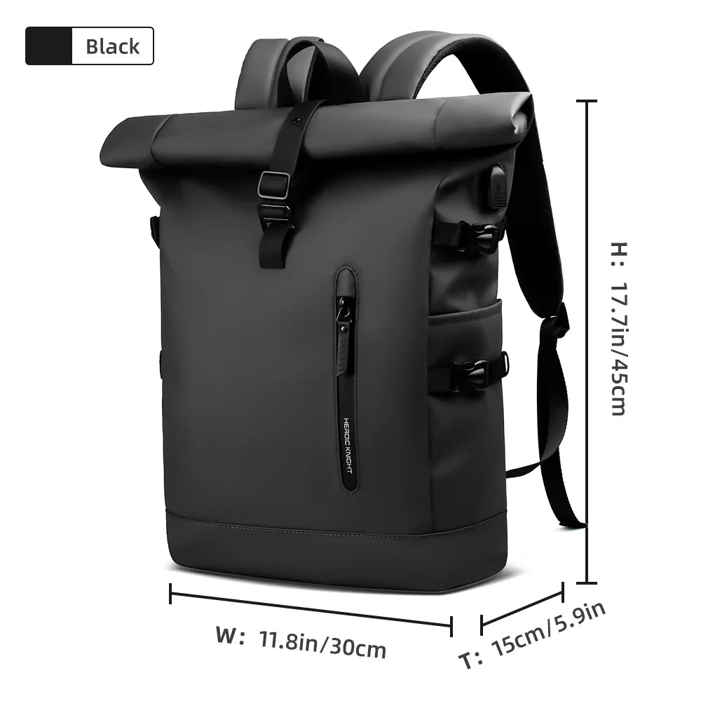 HK Expandable Travel Backpack - Large Waterproof 15.6 Inch Laptop Hiking Rucksack with USB Charging Port
