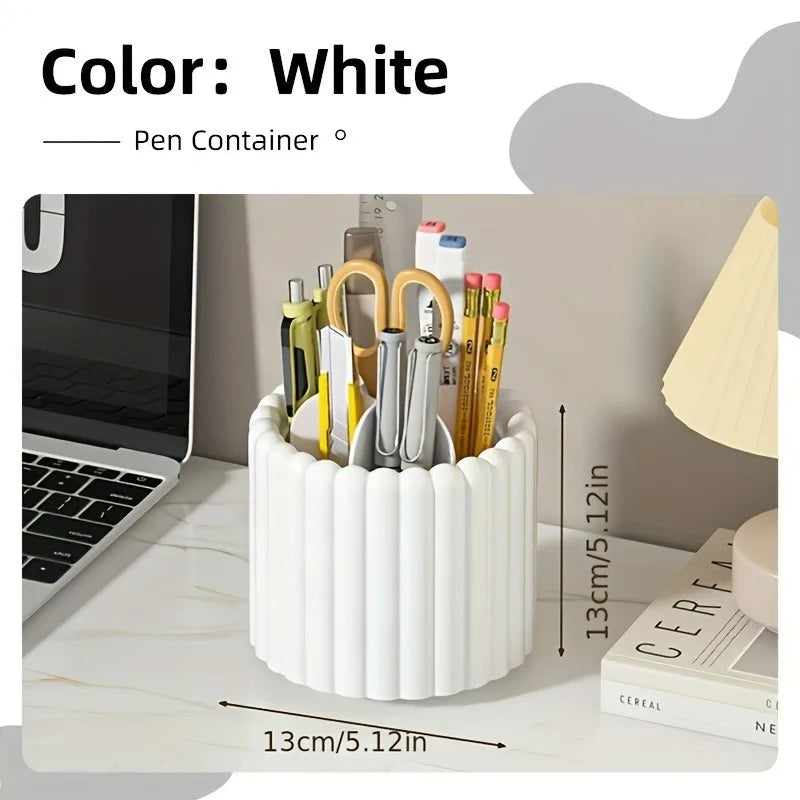 Modern 360° Rotating Desk Organizer - Space Saving Pen Holder for Home, School & Office Supplies