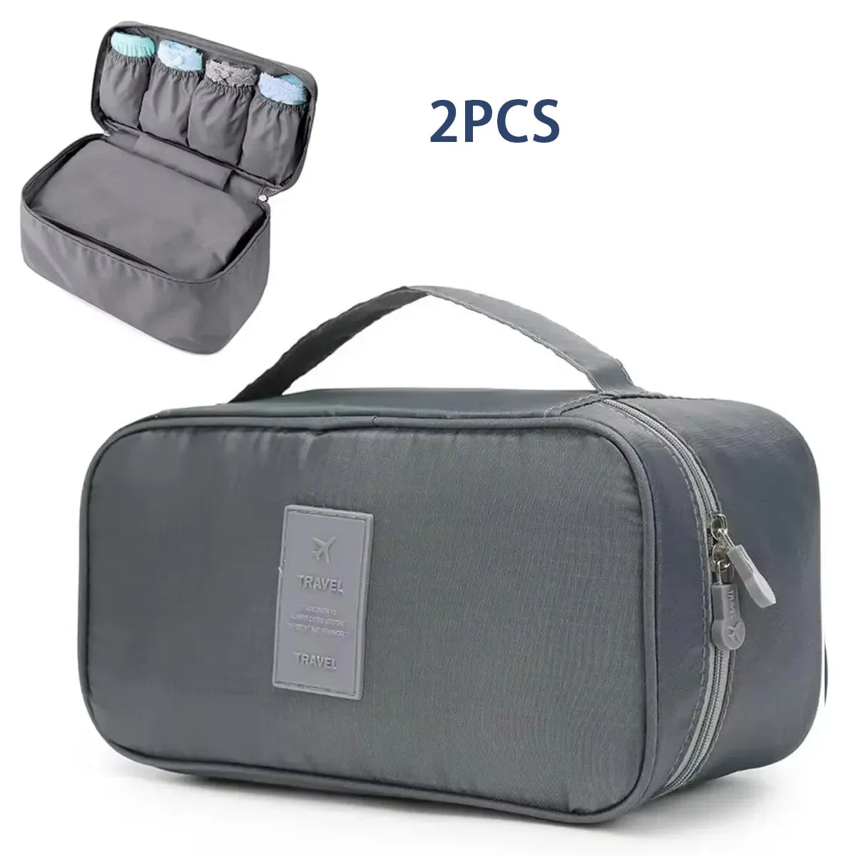 Portable Travel Organizer Bag - Multi-Function Bra Underwear Storage Case and Cosmetic Toiletry Pouch for Outdoor Trips