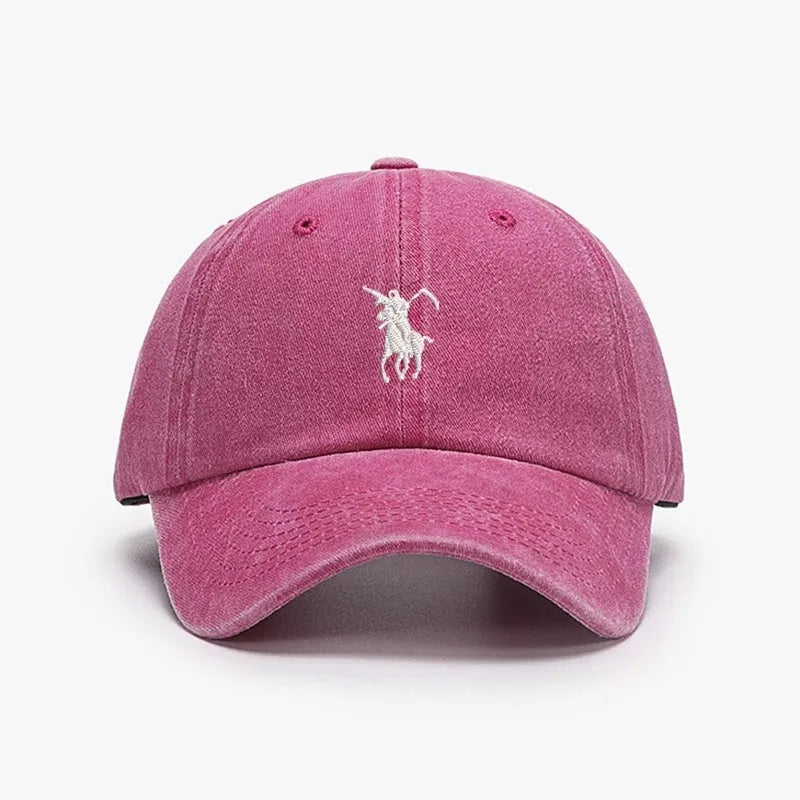 Washed Cotton Baseball Hat - Adjustable Soft Sunshade Cap with Printed Design for Men Women Boys and Girls