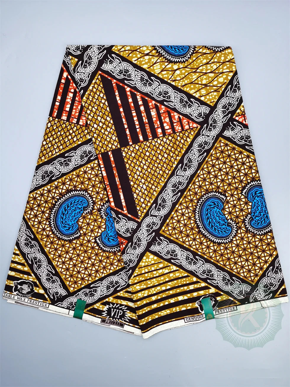 Guaranteed Original African Wax Fabric - 100% Cotton Real Ankara Print 6 Yards for Wedding Dresses & Sewing
