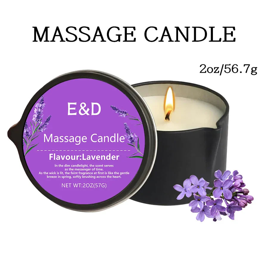 Massage Oil Candle – Aromatherapy Stress Relief Scented Candle for Skin Moisturizing & Spa Relaxation Luxury Home Wellness Candle