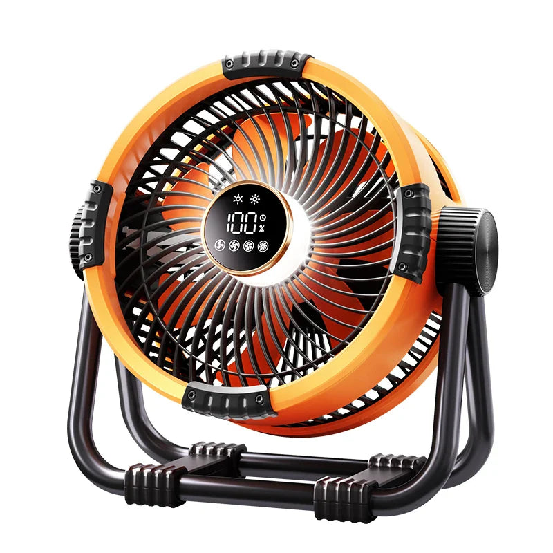 Camping Fan 20000mAh – Rechargeable Portable Outdoor Tent Fan with Air Circulator, Wireless Ceiling Fan, Hook, and Light