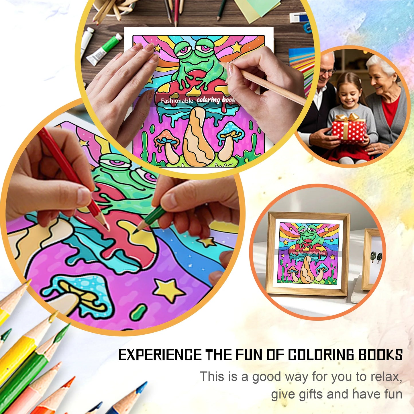 GROOVY Bold Patterns Coloring Book – Cute Adult Drawing Book for Parties & Birthdays