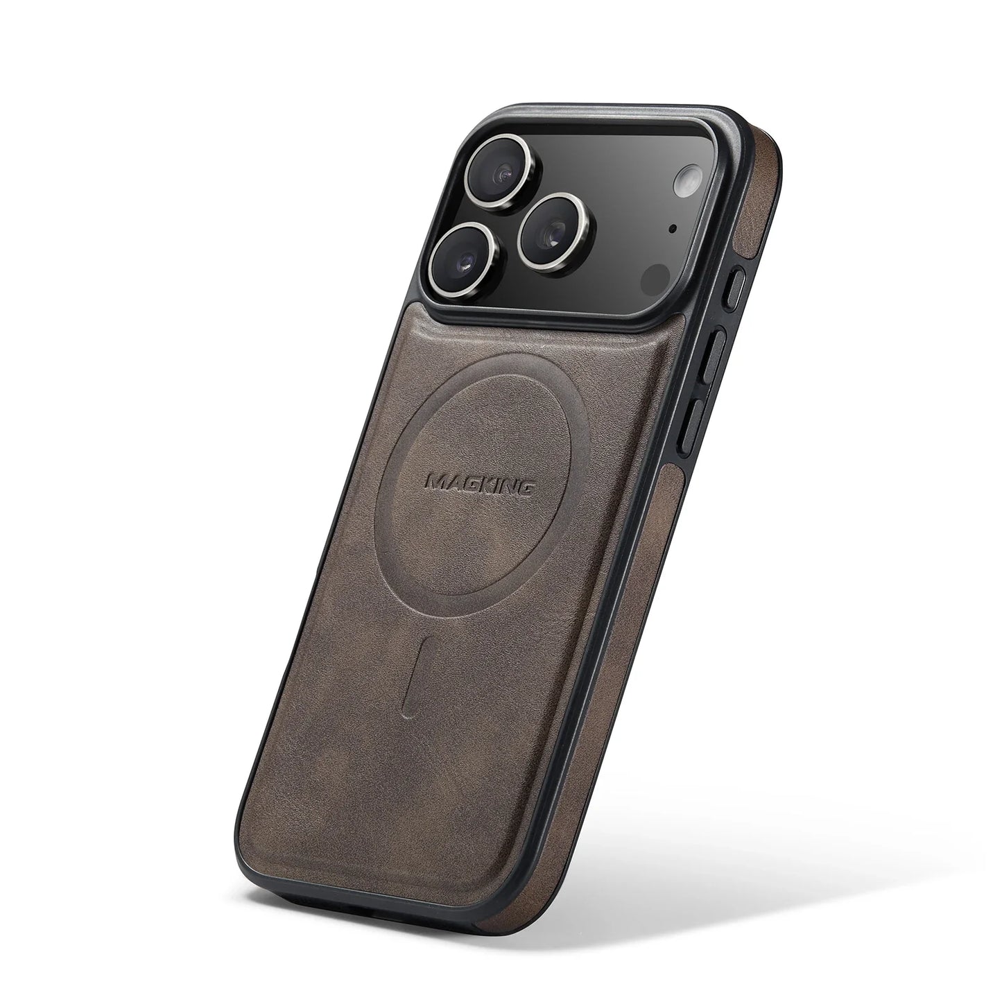 Leather MagSafe Phone Case - Magnetic Charging Shockproof Cover for iPhone 17 Air, 16, 15, 14, 13 & 12 Series