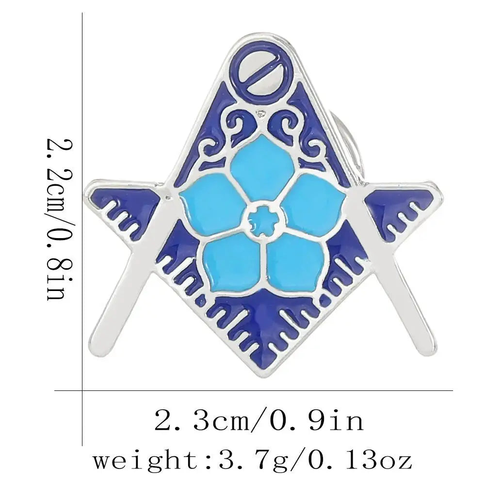 Vintage Freemason Emblem Brooch Pin - Hollow Masonic Symbol Badge Ancient Lodge Collectible Accessory