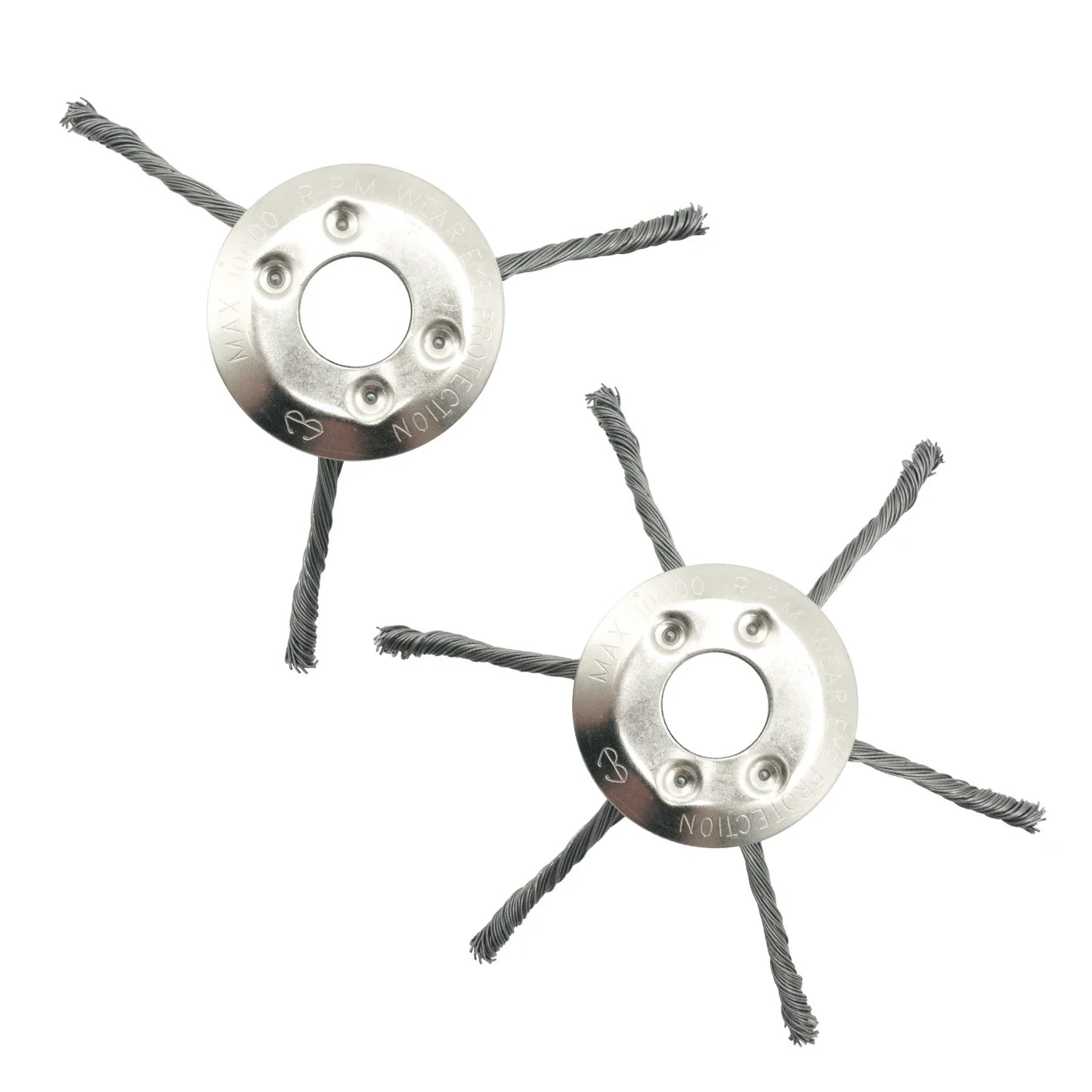 LUSQI Steel Wire Wheel Grass Trimmer Head – 6/8/9 Inch Universal Brush Cutter Attachment for Weed, Moss & Rust Removal for Straight Shaft Trimmers