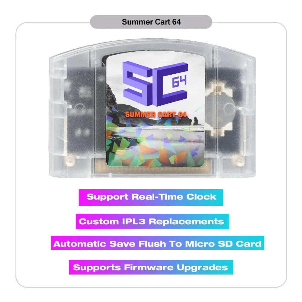Super 64 Retro Game Card โ 340+15 N64DD Games for EVERDRIVE N64 Console, Region Free, Includes 8GB Card