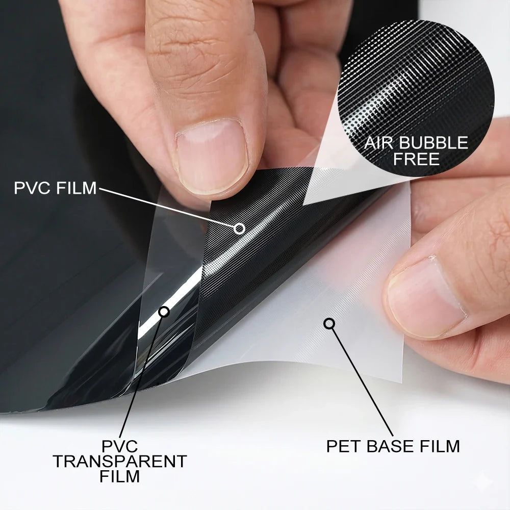 Ultra Gloss Piano Black Vinyl Wrap - PET Self-Adhesive Bubble-Free Car Wrap Film