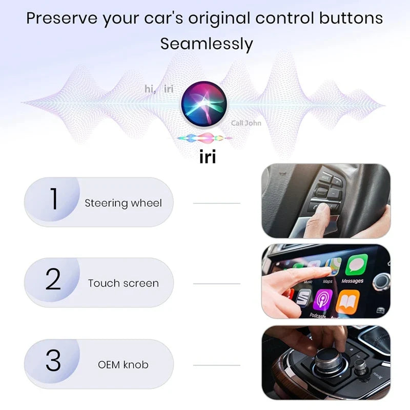 B63B Wireless CarPlay Adapter - Mini USB & USB-C Converter for iPhone Wired to Wireless Connection