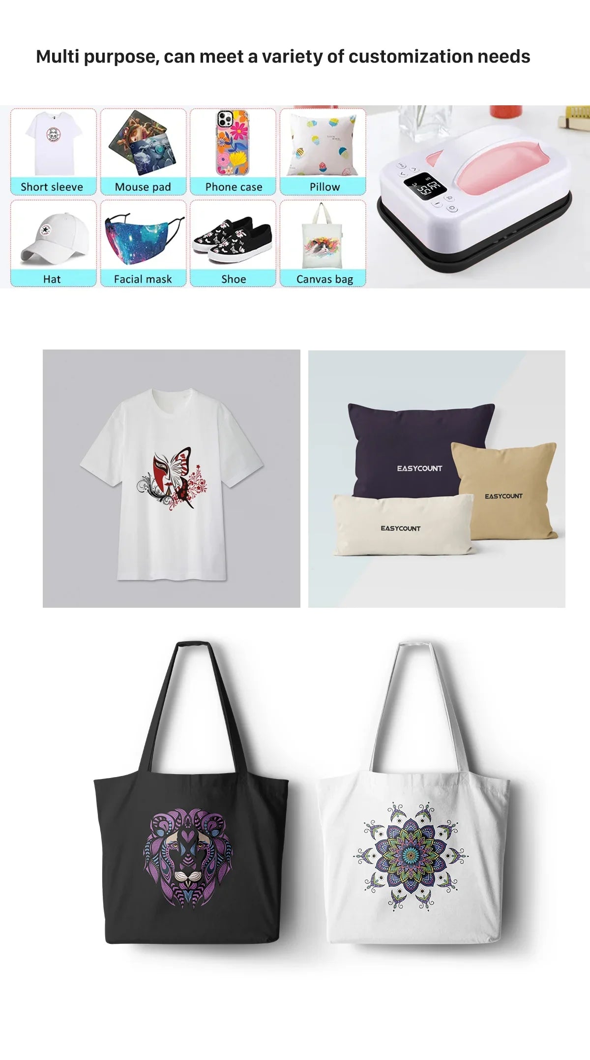 7x5 Portable Heat Press Machine β Fast Heating Sublimation Press for T-Shirts, Beginner & Home Business Friendly