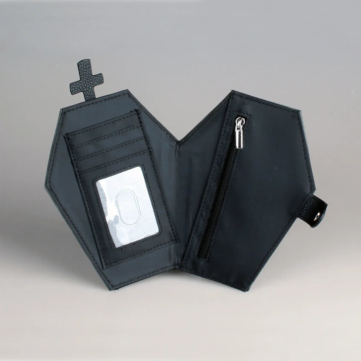 Niche Coffin-Shaped Clutch Wallet β Women's Bifold Coin Purse, Halloween Gift Idea