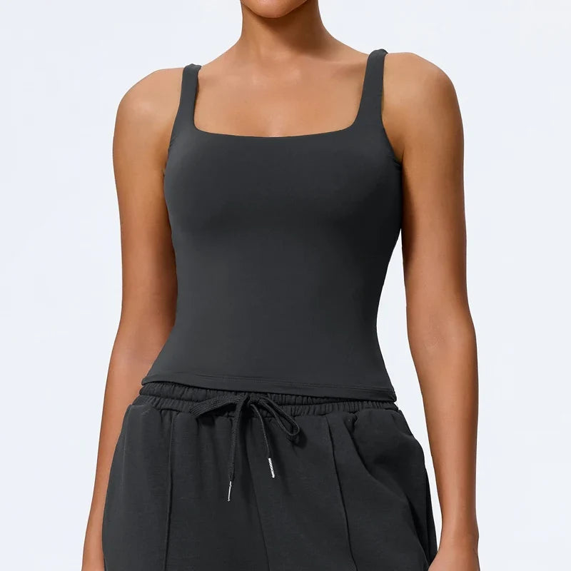 Women’s Quick-Dry Yoga Tank Top - U-Back Workout Sports Vest for Running, Gym & Fitness