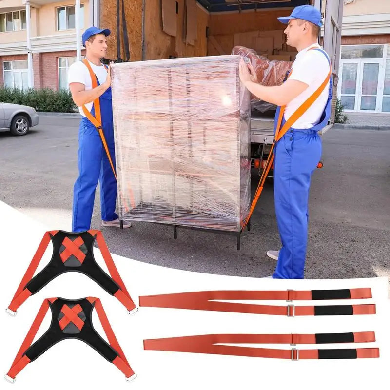 Moving Straps 2-Pack Adjustable Lifting Harness Set – Portable Heavy Duty Moving Ropes 880 lbs for Kayak, Trailer, Camping & Appliances