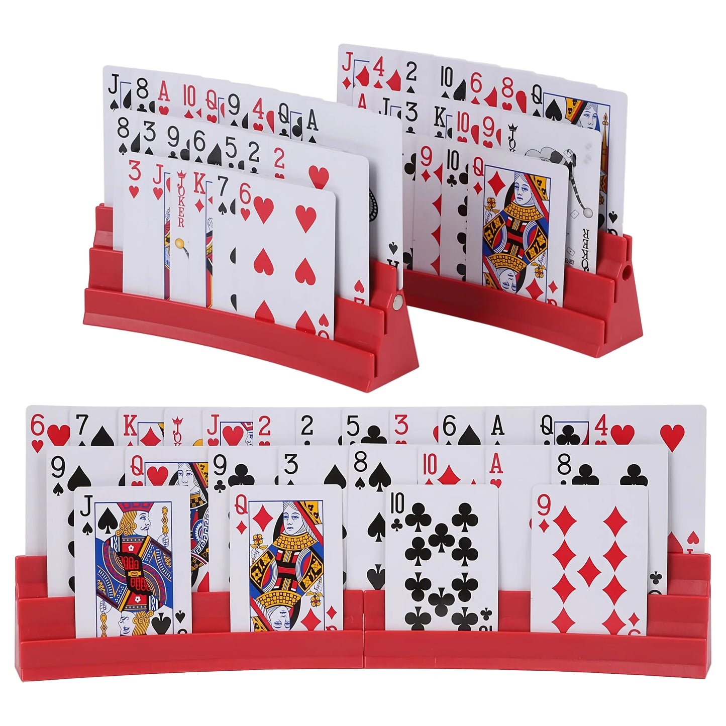 Expandable 3-Layer Card Holder - Upgraded Plastic Playing Card Stand for Carnival Games and Easy Organization