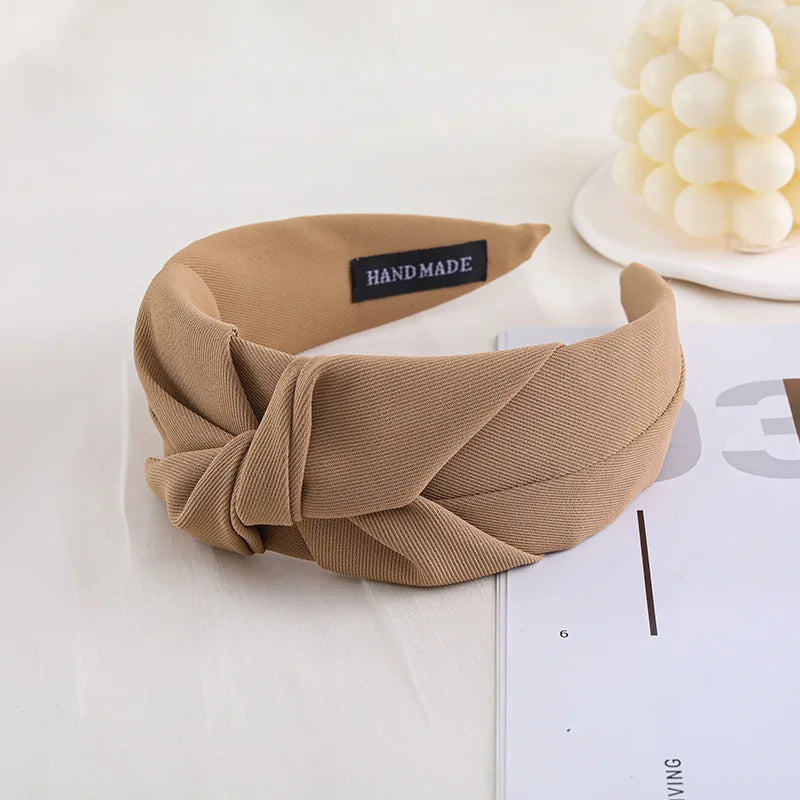 New Fashion Knotted Headbands for Women β Solid Color Cloth Hair Bands, Wide Soft Hair Hoop, Hair Accessories for Girls