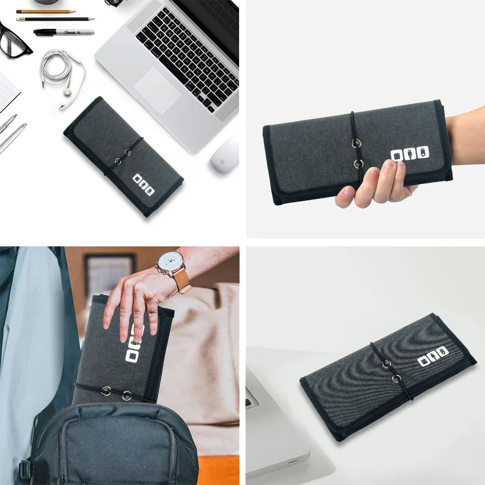 Electronic Organizer Cord Pouch - Travel Cable Charger Bag for USB Cables, Phone Accessories, and Tech Storage