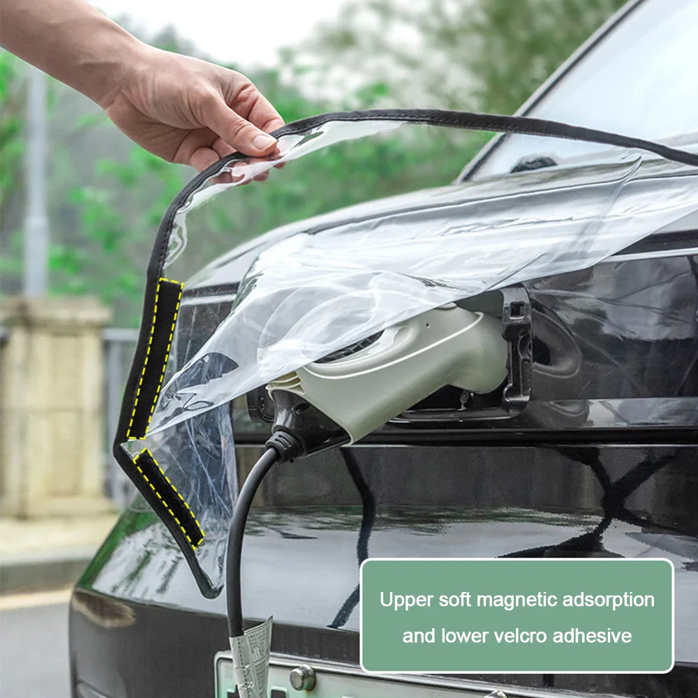 Car Charging Magnetic Cover - Electric EV Charger Plug Port Protection - Dustproof and Rainproof Covers for Outdoor Electric Vehicle Charging