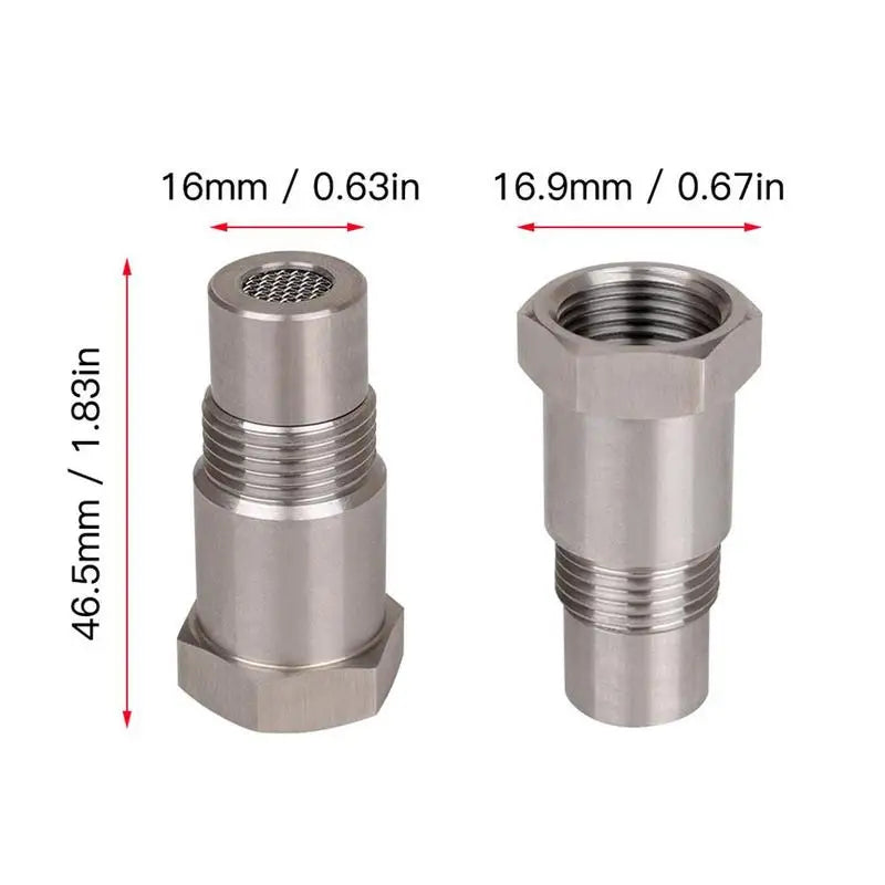 Oxygen Sensor Spacer Adapter - M18x1.5 O2 Sensor Simulator Extender with Mini Catalytic Converter, CEL Eliminator for Check Engine Light