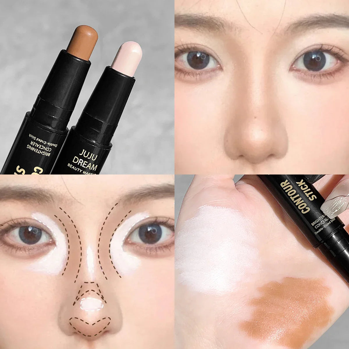Double-Ended Dual-Purpose High-Light Trimming Stick – 3D Contour, Nose Shadow, Facial Shaping, Brightening & Trimming