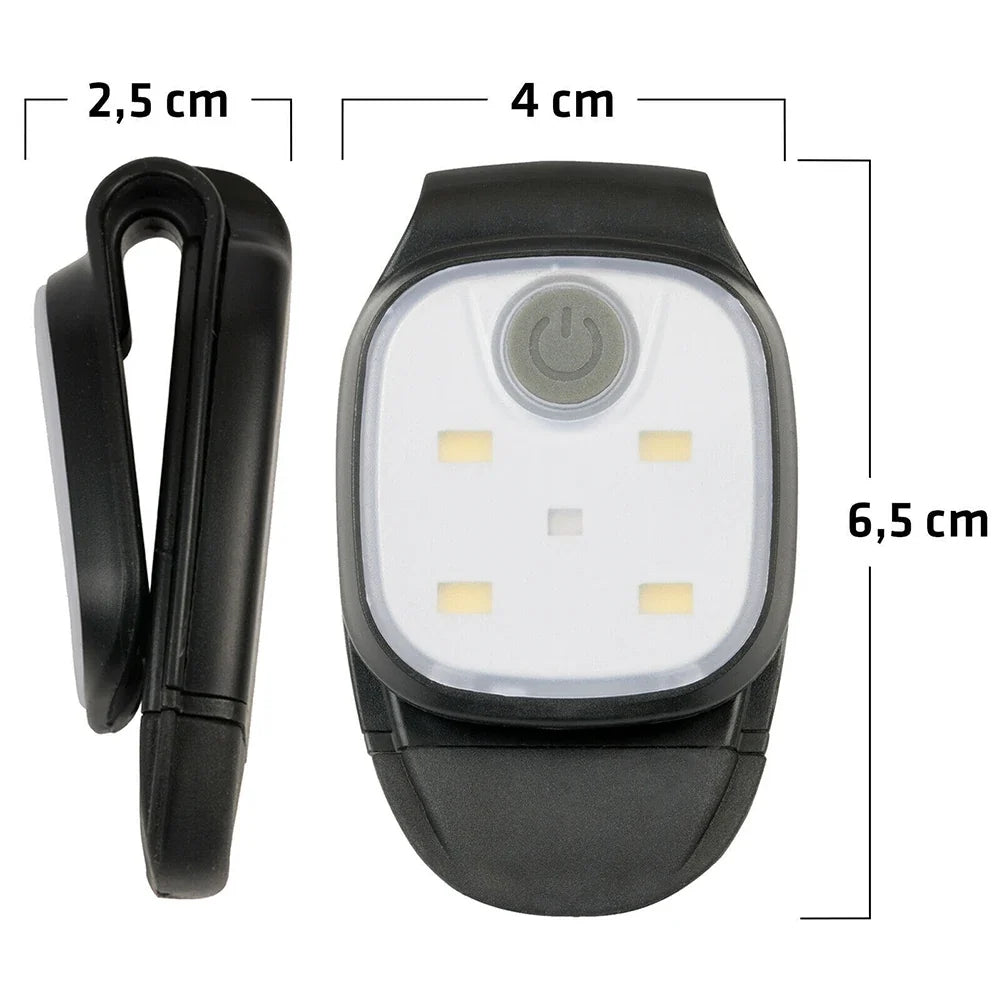LED Clip Safety Light - USB Rechargeable Running Lamp with 4 Modes for Night Jogging, Hiking & Fishing