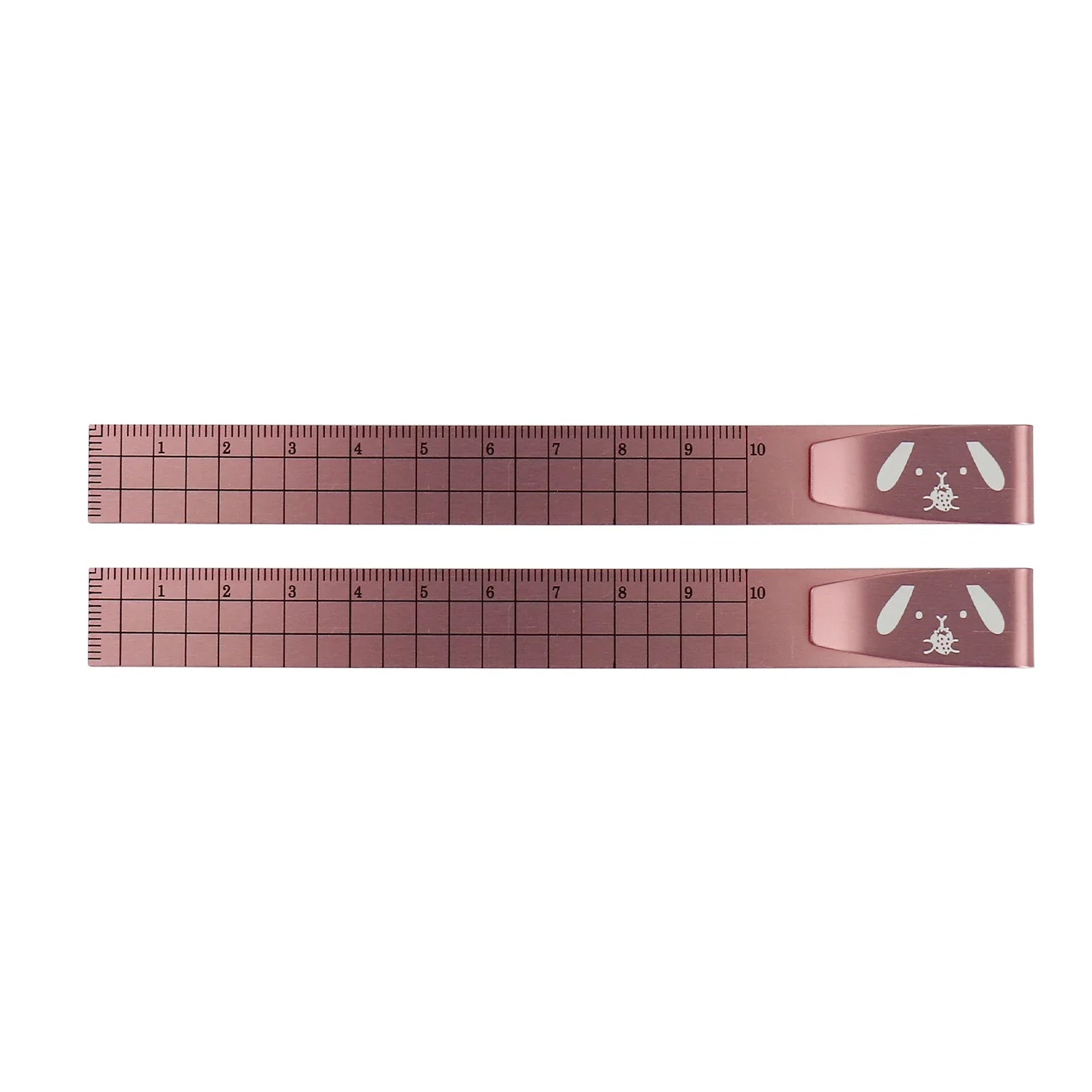 2PCS Metal Bookmark Ruler - 10cm Aluminum Double-Sided Metric Measuring Scale Tool