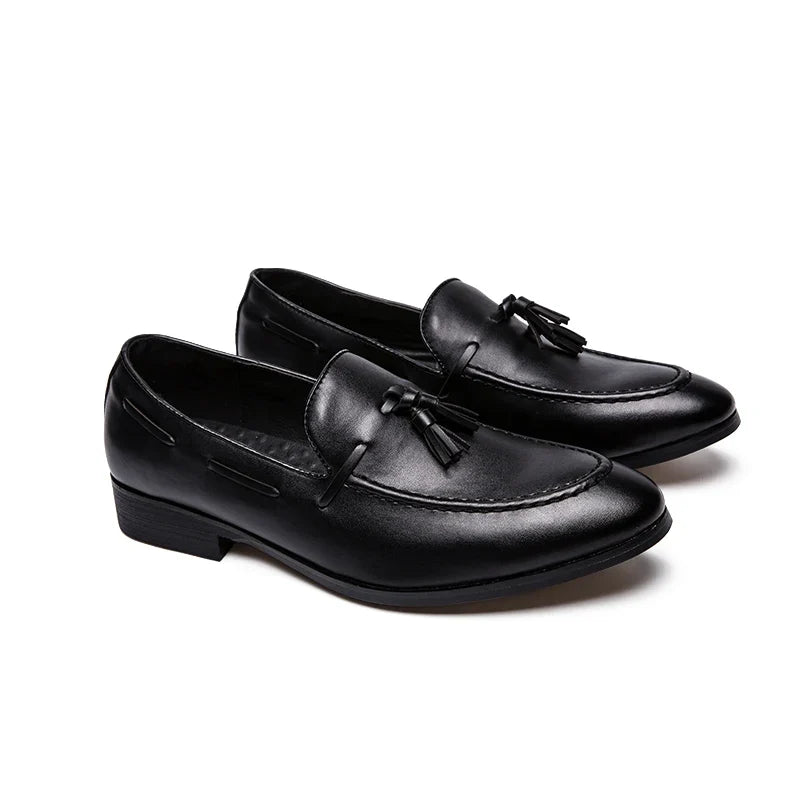 Men’s Formal Leather Loafers - Comfortable Tassel Business & Casual Dress Shoes