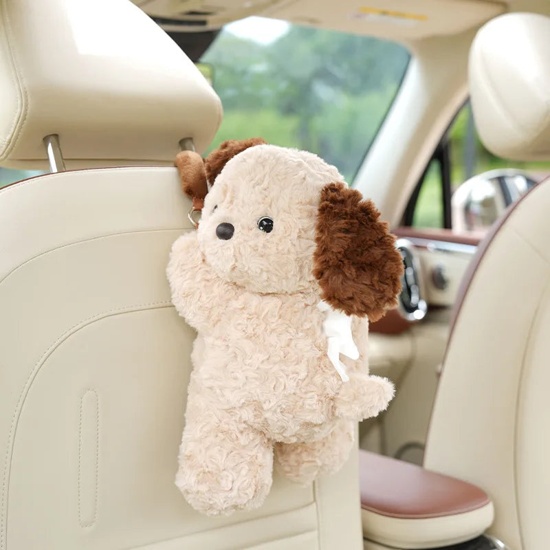 Cute Plush Car Tissue Holder - Universal Hanging Tissue Case for Vehicle & Home Decor