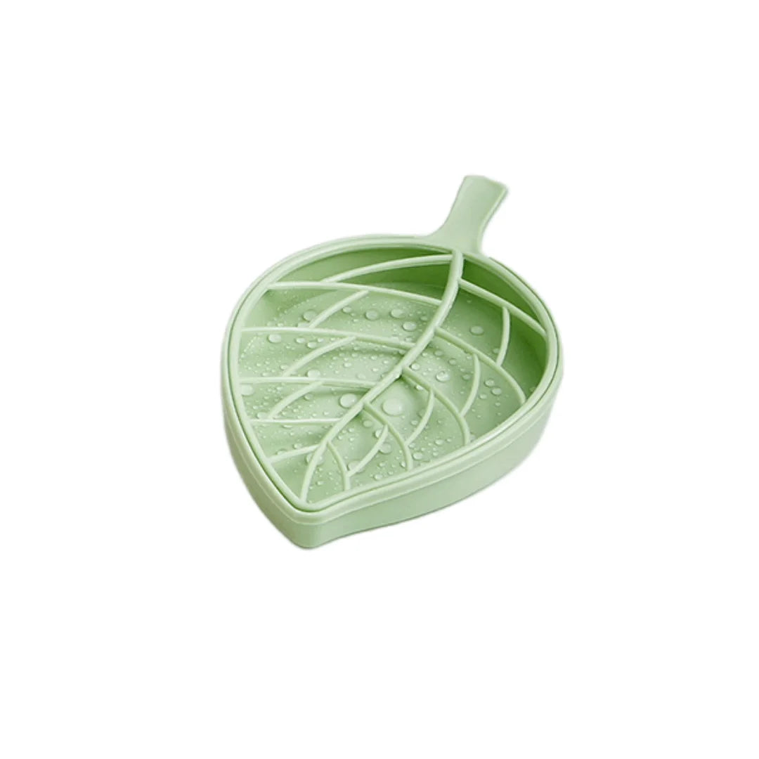 Leaf-Shaped Soap Dish - 2-Layer Drainage Soap Holder Box for Bathroom Shower and Home Accessories