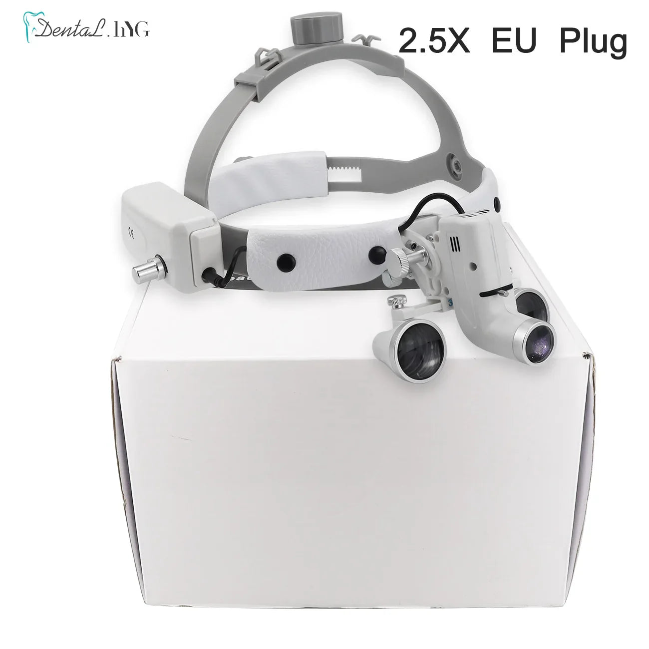 2.5X/3.5X Dental LED Loupes ā Adjustable Brightness Spot Headlamp, 5W Surgical Headlight for Dental Lab